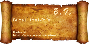 Bucsi Izaiás névjegykártya